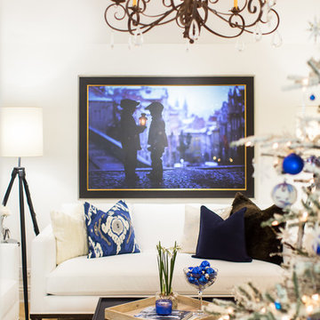 White and Blue Christmas Decorating