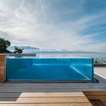 Spa inox, bois et verre
