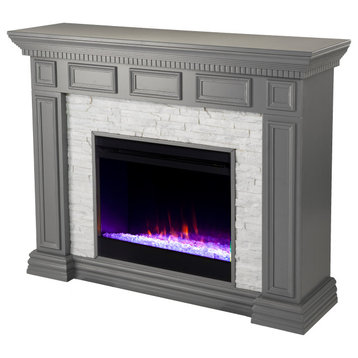 Wendlebury Color Changing Fireplace With Faux Stone