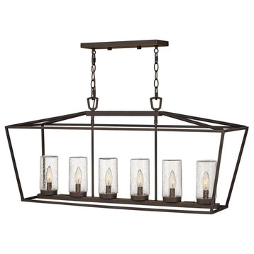 Alford Place 6-Light Outdoor Linear Chandelier In Oil Rubbed Bronze