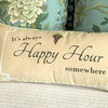 Happy Hour Celebrations Double Sided Linen Pillow With Wine Pins