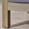 GDF Studio Keith Outdoor 3-Seater Acacia Wood Sectional Sofa Set, Gray/Dark Gray