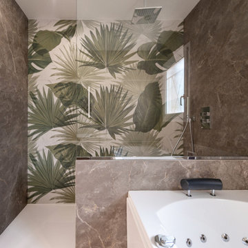 Salle de bains chic et naturelle