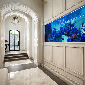 Arched Hallway with Double-Sided Fish Tank