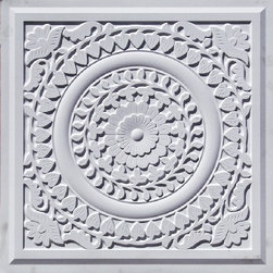 211 White Matte Faux Tin Ceiling Tiles 24x24 - Grandma's Doilies - Ceiling Tile