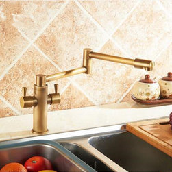 Antique 360&deg; Rotatable Foldable Brass Mixer Kitchen Sink Faucet TA218S - Kitchen Faucets