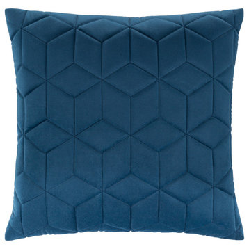 Calista CIA-006 Pillow Cover, Navy, 20"x20", Pillow Cover Only