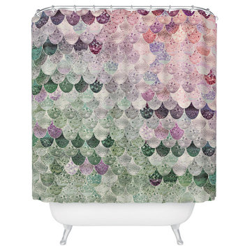 Deny Designs Monika Strigel 1P Summer Mermaid Sage Poppy Shower Curtain
