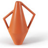 Koravase Collection Ceramic Vase, Deep Orange, 14" Tall