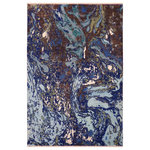 Bareens Designer Rugs - Bohemian Ziegler Slater Blue Beige Hand-Knotted Wool Rug - 8'2'' x 10'0'' - Enhance the ambiance of your home with this magnificent Persian-influenced Turkish hand-knotted rug made by skilled artisans capable of creating the most exceptional vegetable dyes and hand-spun wool. This exquisite handmade rug is a one-of-a-kind  Kafkaz, otherwise identified as Chobi, Chobi Peshawar, Oushak, or Ziegler rug. These handmade rugs are crafted in Pakistan utilizing superior-quality wool imported from Australia, New Zealand, and Korea in two types of weaves: the Persian weave and the Mori weave. This rug is meticulously crafted by hand using the finest natural vegetable dyes extracted from local plants. The artisans use a blend of hand-spun local and fine merino wool, resulting in a rug with a compelling texture, higher lanolin content, and longer staple. The artisans occasionally incorporate natural or artificial silk into the pile to enhance specific motifs. The finished product is an awe-inspiring execution of flawless design and an understated palette that exudes elegance.
