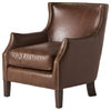 Tiller Top Grain Vintage Design Brown Leather Club Chair