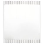 Meridian Furniture - Modernist Medium Gloss Finish Mirror, Brushed Chrome - Embody industrialist style with this Modernist mirror in a white medium gloss finish. Utilitarian but sculptural in design, this piece features a ridged, textured look that is chic but sleek. Combine this piece with other items in the Modernist lineup for a cohesive finish to your room makeover.