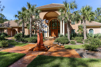 Inspiration for a mediterranean exterior home remodel in Raleigh