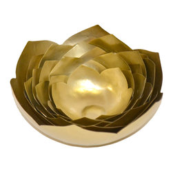 Brunei W-1006E1 Brass Lotus Blossom Bowl - Decorative Bowls