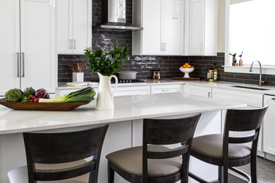 Soft Contemporary Family Space & Transitional Chef's Kitchen