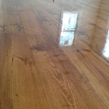 Sag Harbor - 6 7/8" Yellow Pine installed & finished w Provincial stain/oil poly