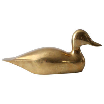 Consigned, Mid Century Brass Duck Figure