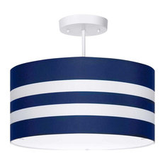 Navy Stripes Light Fixture, 3-Lights