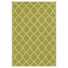 Rhodes Indoor and Outdoor Lattice Green and Ivory Rug, 5'3"x7'6"