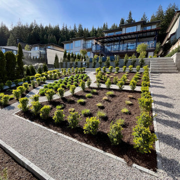Formal planter beds in the lower garden from the East corner II