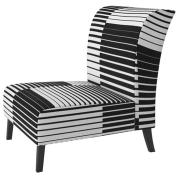 Black and White Abstract Chair, Slipper Chair
