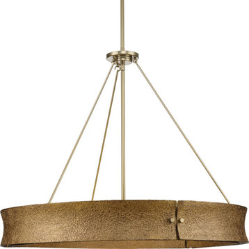 Lusail Collection Soft Gold Luxe Industrial Chandelier, 6-Light