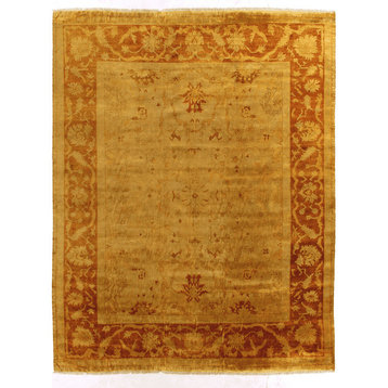 Exquisite Rugs, Anatolian Oushak, Gold and Rust, 9'3x10'3