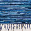 Unique Loom Navy Blue Striped Chindi Cotton 2'7x6'7 Runner Rug