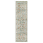 Nourison - Nourison Traditional Home 2'3" x 8' Light Blue Vintage Indoor Area Rug - Set the tone for rest and relaxation with this vintage-inspired blue rug from the Traditional Home Collection. Classic Persian motifs are reinvented with transitional styling, then finished with short fringe edges. The machine-made polypropylene construction boasts performance and durability, resulting in a shed-free rug that cleans up easily with regular vacuuming and spot cleaning with a damp washcloth.