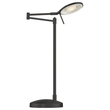 Dessau Turbo Swing Arm Table Lamp, Museum Black