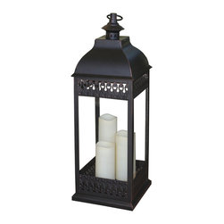 Smart Solar Inc - Smart Solar San Nicola Triple LED Candle Lantern, Bronze - Candleholders