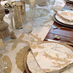 Coastal Hand Block Printed Linens - Kitchen And Table Linens
