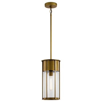 Camillo 8" Outdoor Hanging Light in Natural Brass
