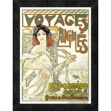 "Voyages Animes" Framed Canvas Giclee by Robert Salles, 14"x18"