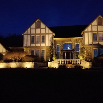 Lighting makes for a powerful statement on this gorgeous home