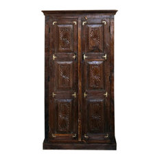 Consigned Antique Chakra Old Door Cabinet Rustic Patina, Organic Accent Armoire