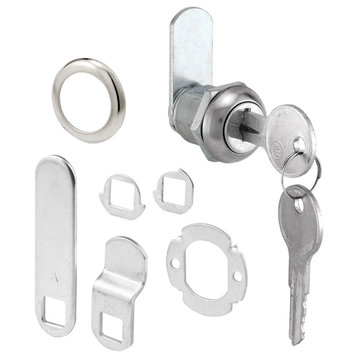 Drawer and Cabinet Lock, 5/8", Diecast, Stainless Steel, 5/16" Max. Panel