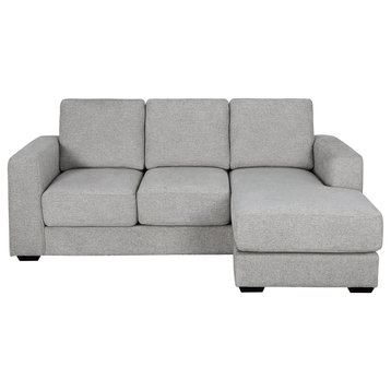 Elizabeth Stain-Resistant Fabric Reversible Sofa Chaise Sectional, Light Grey