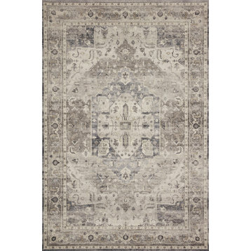 Loloi Hathaway Hth-05 Vintage and Distressed Rug, Steel and Ivory, 5'0"x7'6"
