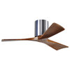 Irene 3 Blade Paddle Ceiling Fan With Walnut Tone Blades, Bronze Finish, 42"