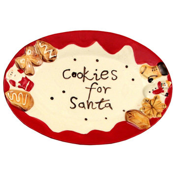 Ceramic Cookie For Santa Plate