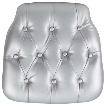 Flash Furniture Hard Silver Tufted Vinyl Chiavari Chair Cushion