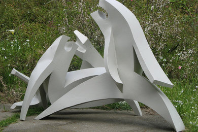 The sculpture/installation "Dancers" 3 models (sheet of metal) 2013