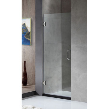 ANZZI Passion 24" x 72" Frameless Shower Door, Polished Chrome