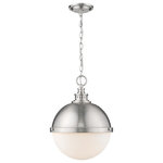 Z-Lite - Z-Lite Peyton 2-Light Pendant, Brushed Nickel/Opal Etched, 619P14-BN - With an elongated chain, this two-light mini pendant is soft and delicate. Brushed nickel and a glass shade combine to create a stylishly spherical silhouette and a charming modern glow.