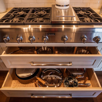 Meyer White Transitional Farmhouse Kitchen Remodel - Crystal Cabinets