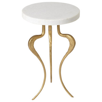 Silhouette Accent Table, Antique Gold