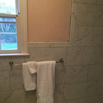 UPDATE: Marble tile, fresh paint with wall-in shower w/ linear drain!