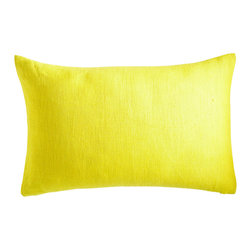EUROPEAN FLAX LINEN PILLOW COVER &ndash; LEMON RECTANGLE - Products