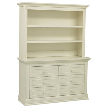 Baby Cache Montana Traditional Style Wood Hutch in White Finish